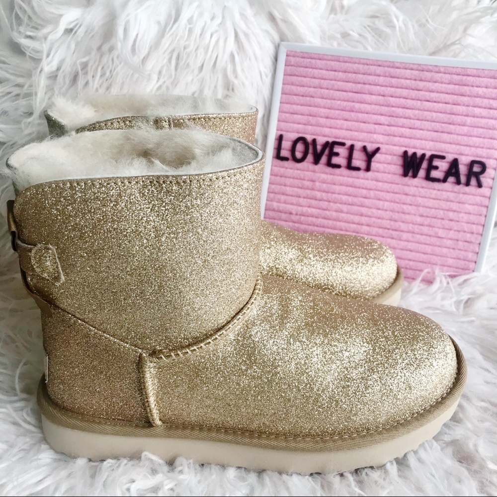 UGG Bailey Short Boots Mini Bailey Gold Sparkle